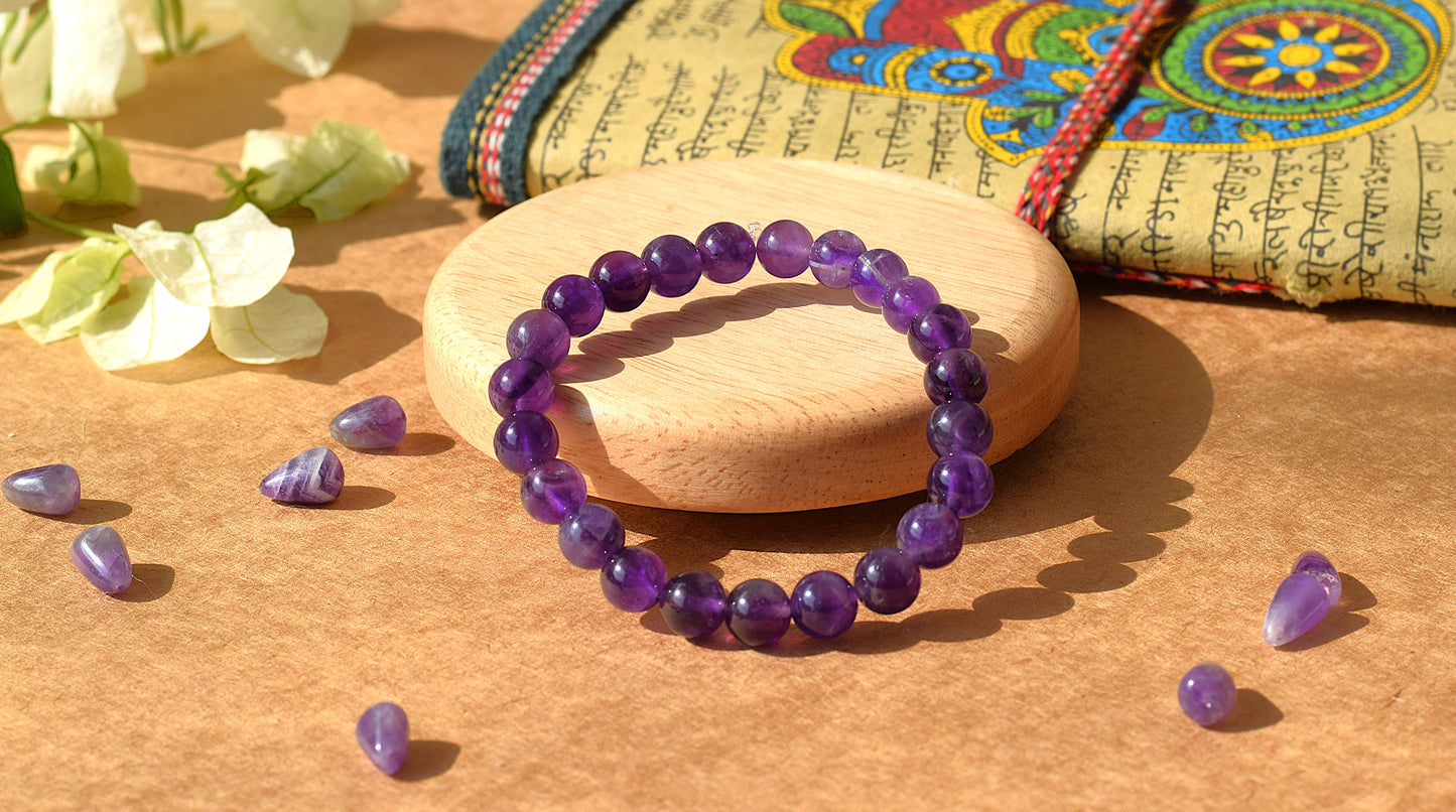 Amethyst Healing Bracelet | Relieves Stress, Enhances Spiritual Growth & Intuition
