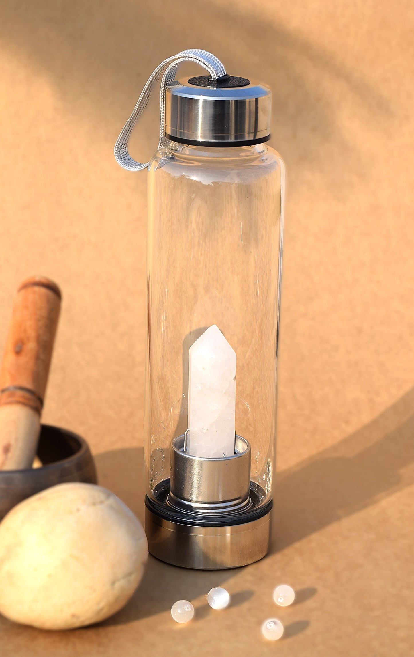 Clear Quartz Crystal Water Bottle | Purification, Clarity & Positive Energy