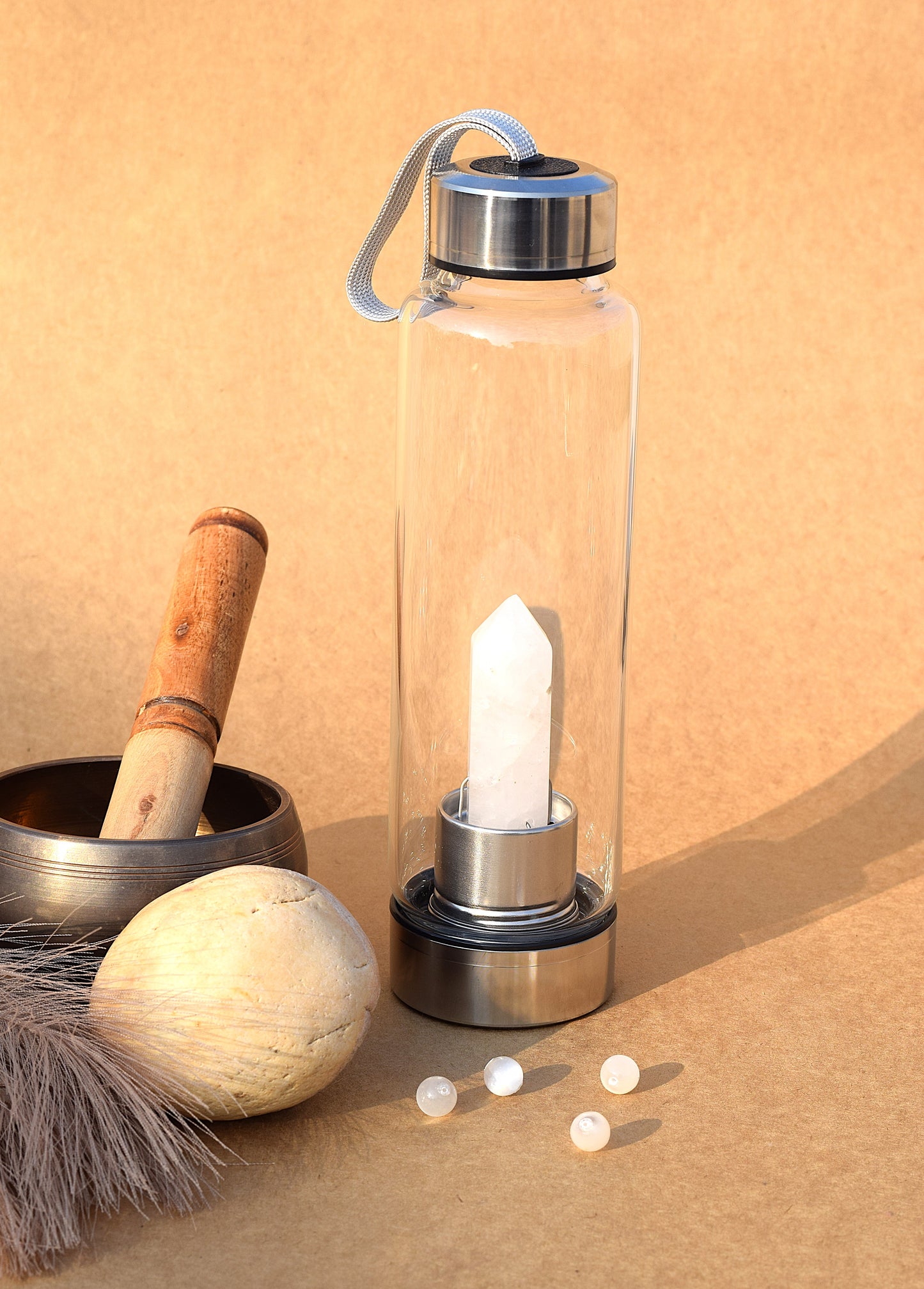 Clear Quartz Crystal Water Bottle | Purification, Clarity & Positive Energy