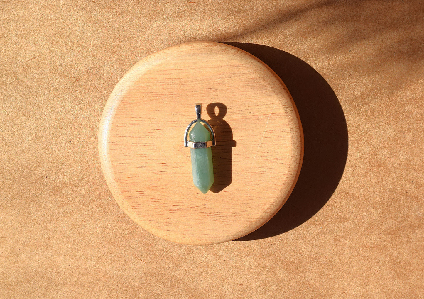 Green Aventurine Pencil Pendant | Luck, Prosperity & Abundance