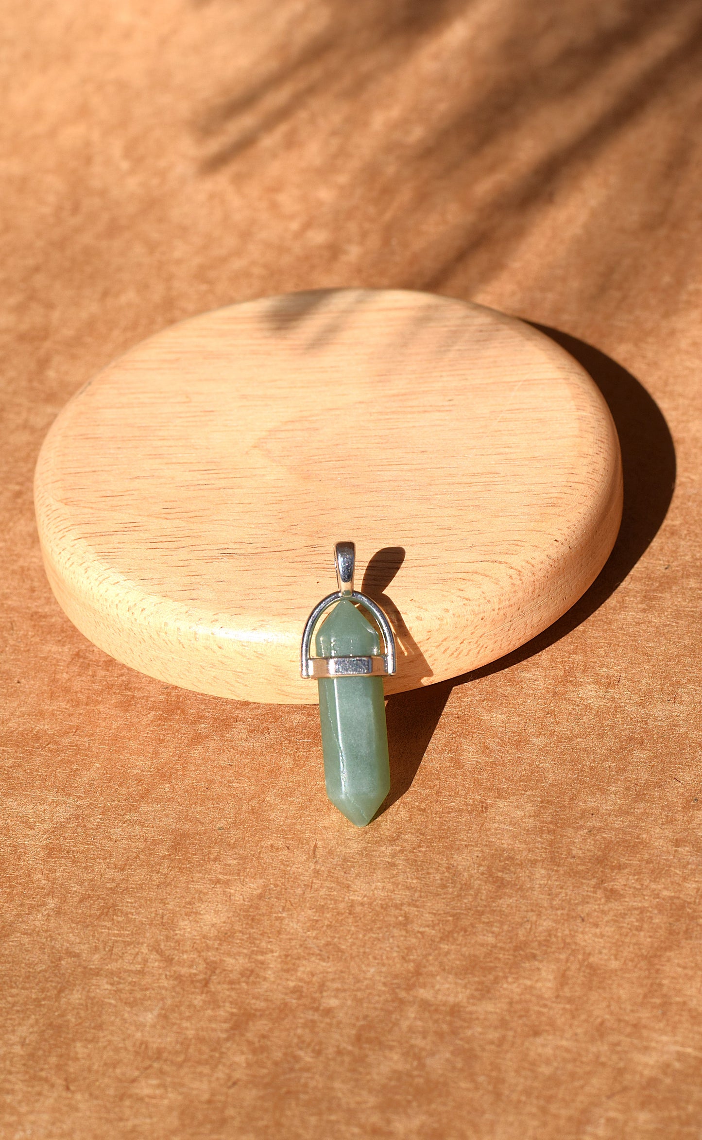 Green Aventurine Pencil Pendant | Luck, Prosperity & Abundance