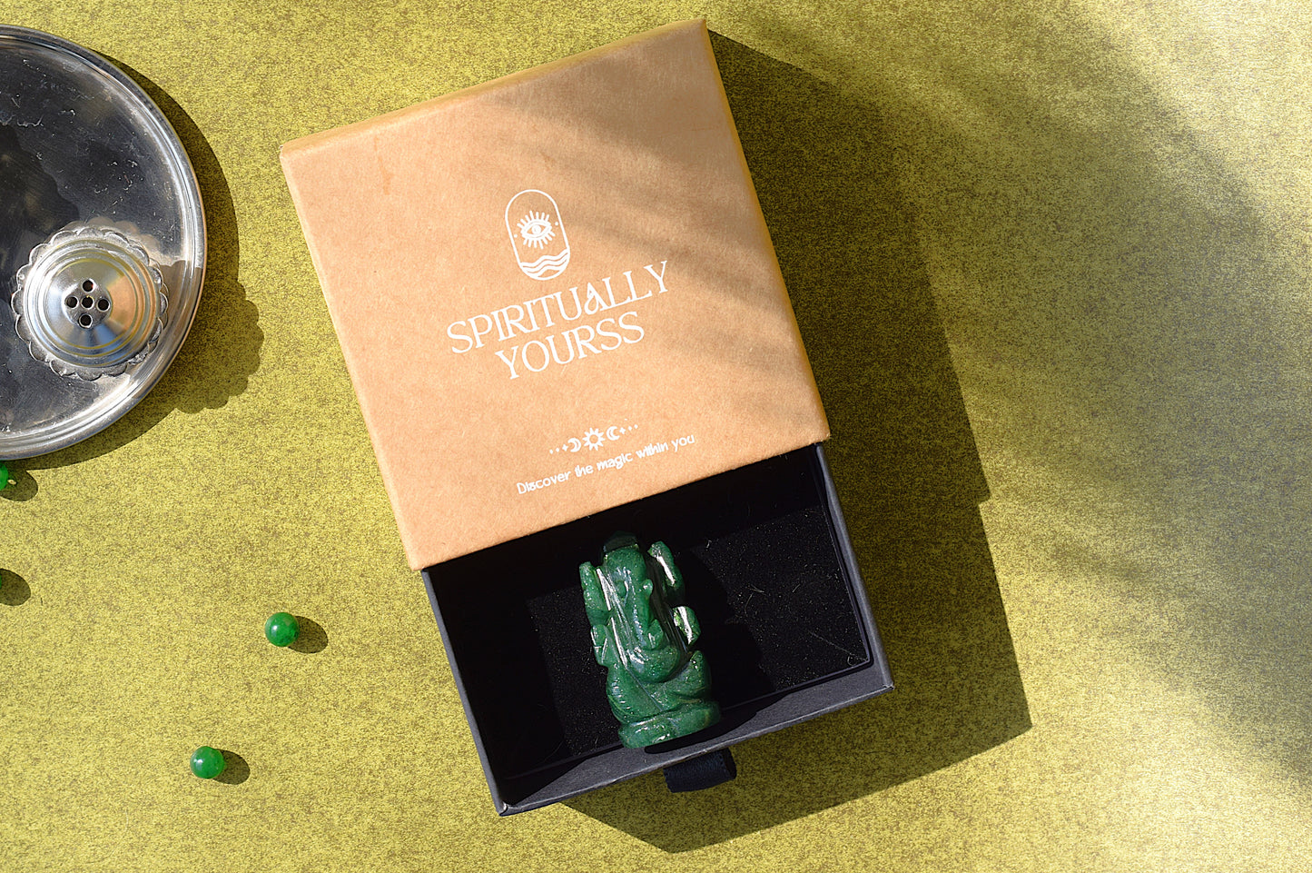 Green Jade Lord Ganesh Idol | Attracts Luck & Abundance