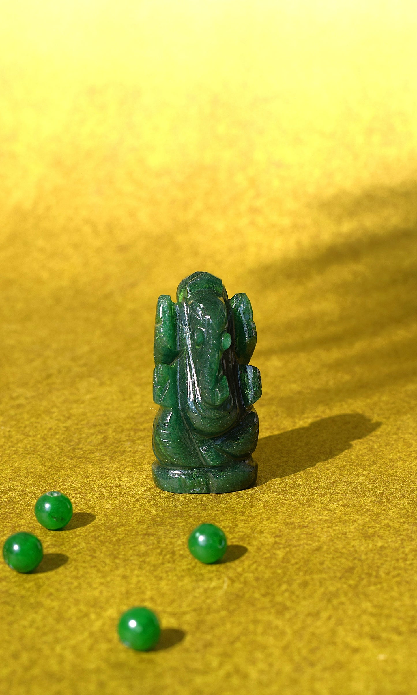 Green Jade Lord Ganesh Idol | Attracts Luck & Abundance