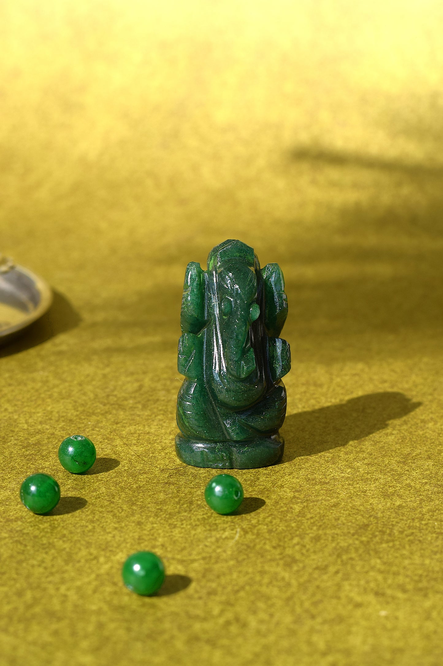 Green Jade Lord Ganesh Idol | Attracts Luck & Abundance