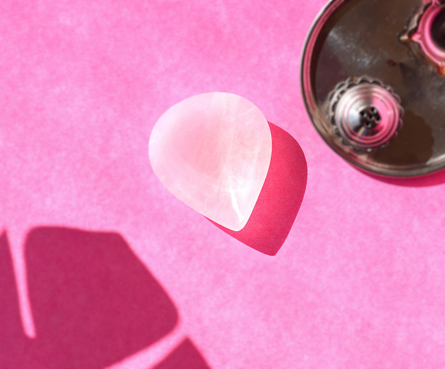 Rose Quartz Diya | Healing Crystal Lamp for Love & Positivity