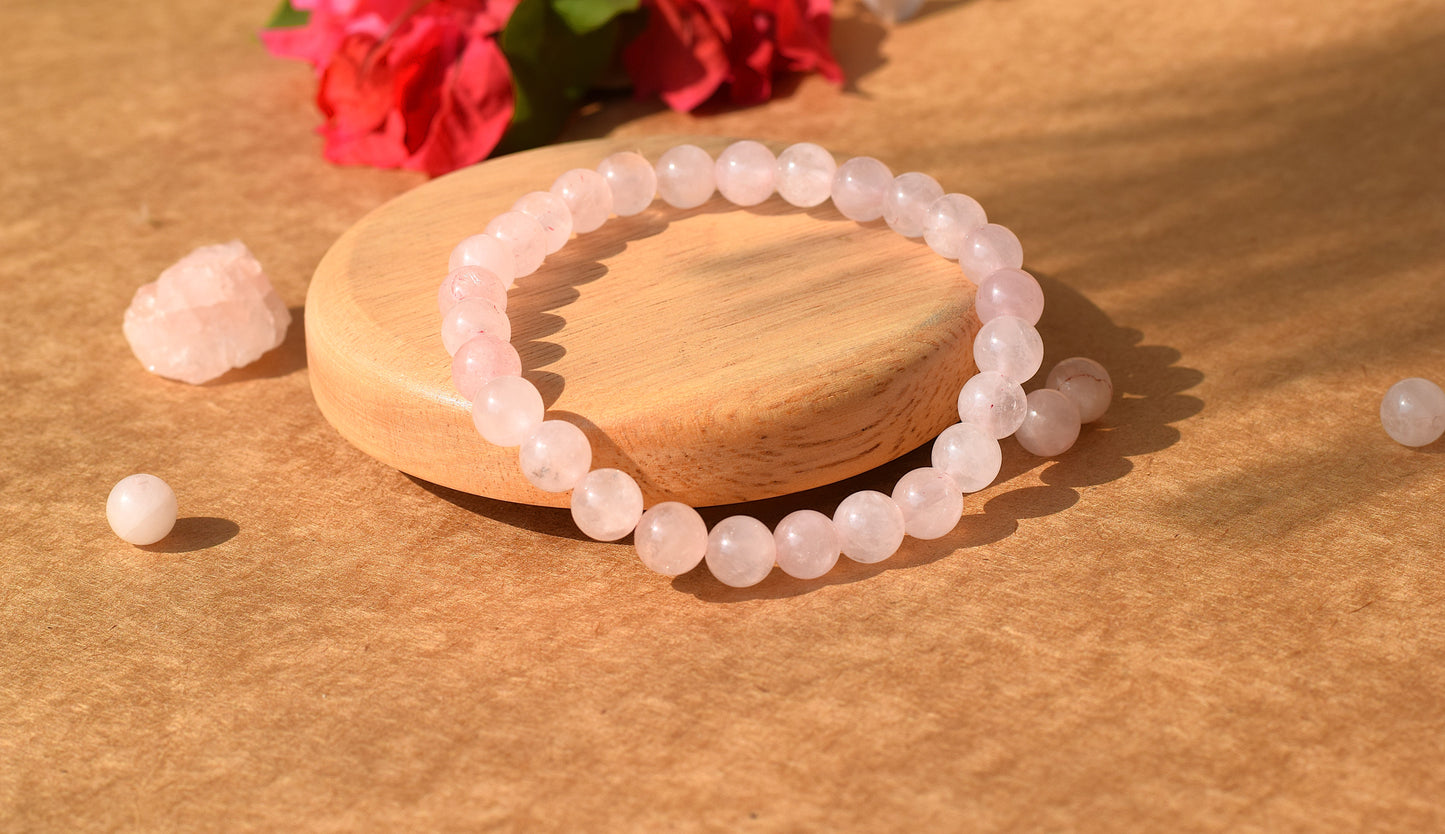 Rose Quartz Love Bracelet | Attracts Romance, Self-Love & Emotional Healing