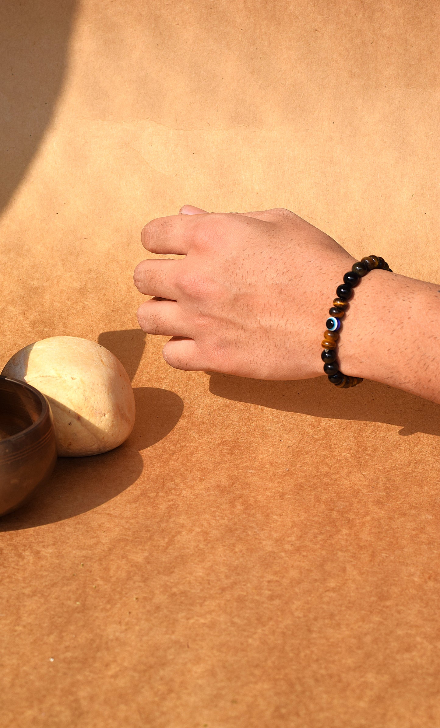 Triple Protection Bracelet | Black Obsidian, Tiger Eye, Hematite & Evil Eye for Ultimate Protection