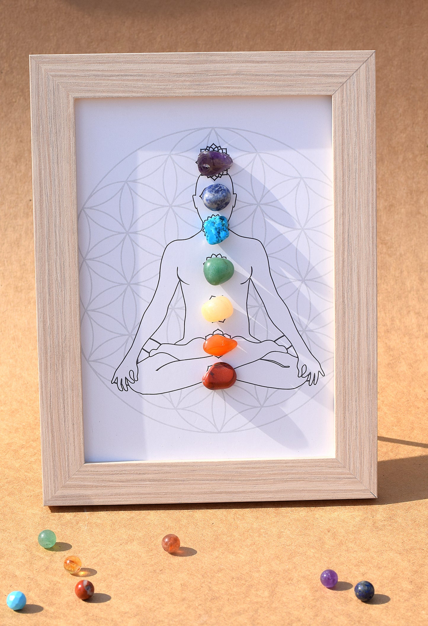 7 Chakra Crystal Frame | Energy Balancing & Spiritual Décor