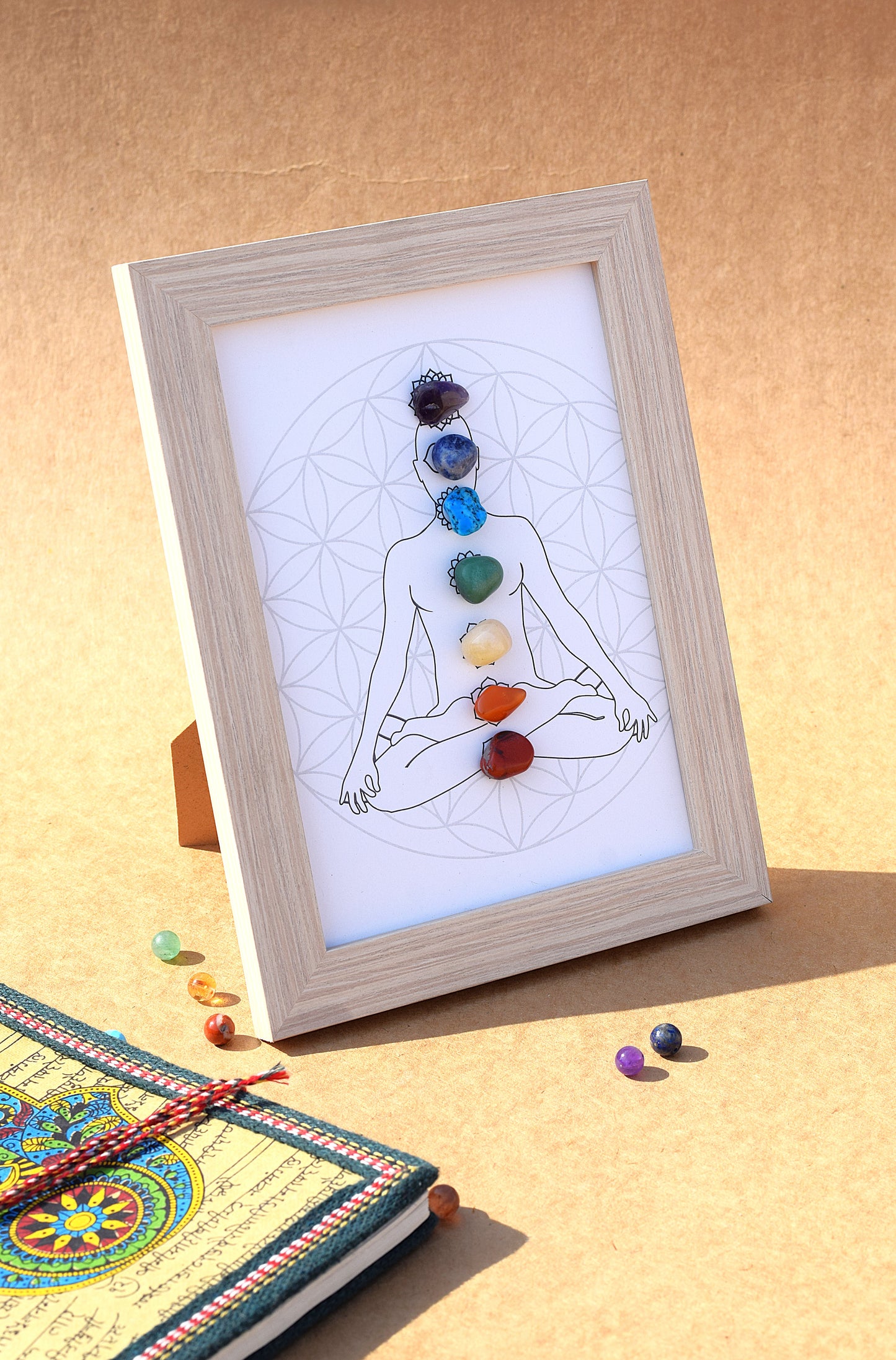 7 Chakra Crystal Frame | Energy Balancing & Spiritual Décor