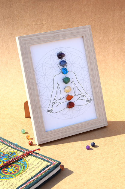 7 Chakra Crystal Frame | Energy Balancing & Spiritual Décor