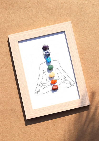 7 Chakra Crystal Frame | Energy Balancing & Spiritual Décor