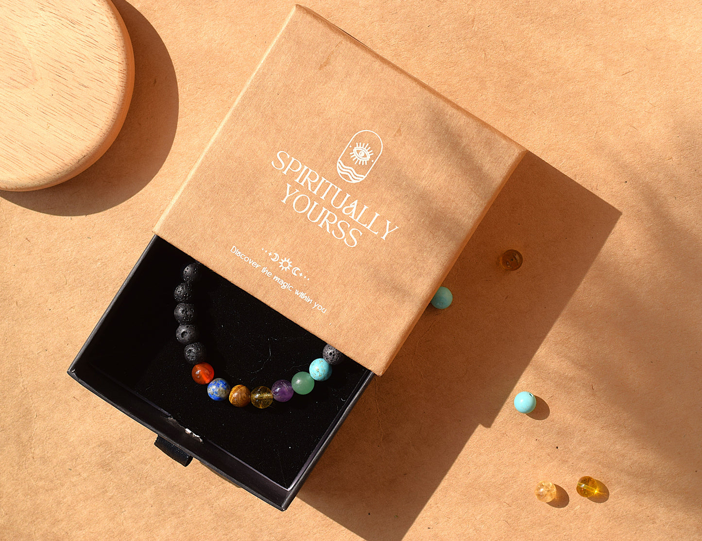 7 Chakra Lava Stone Bracelet | Balances Energy, Grounding & Spiritual Healing