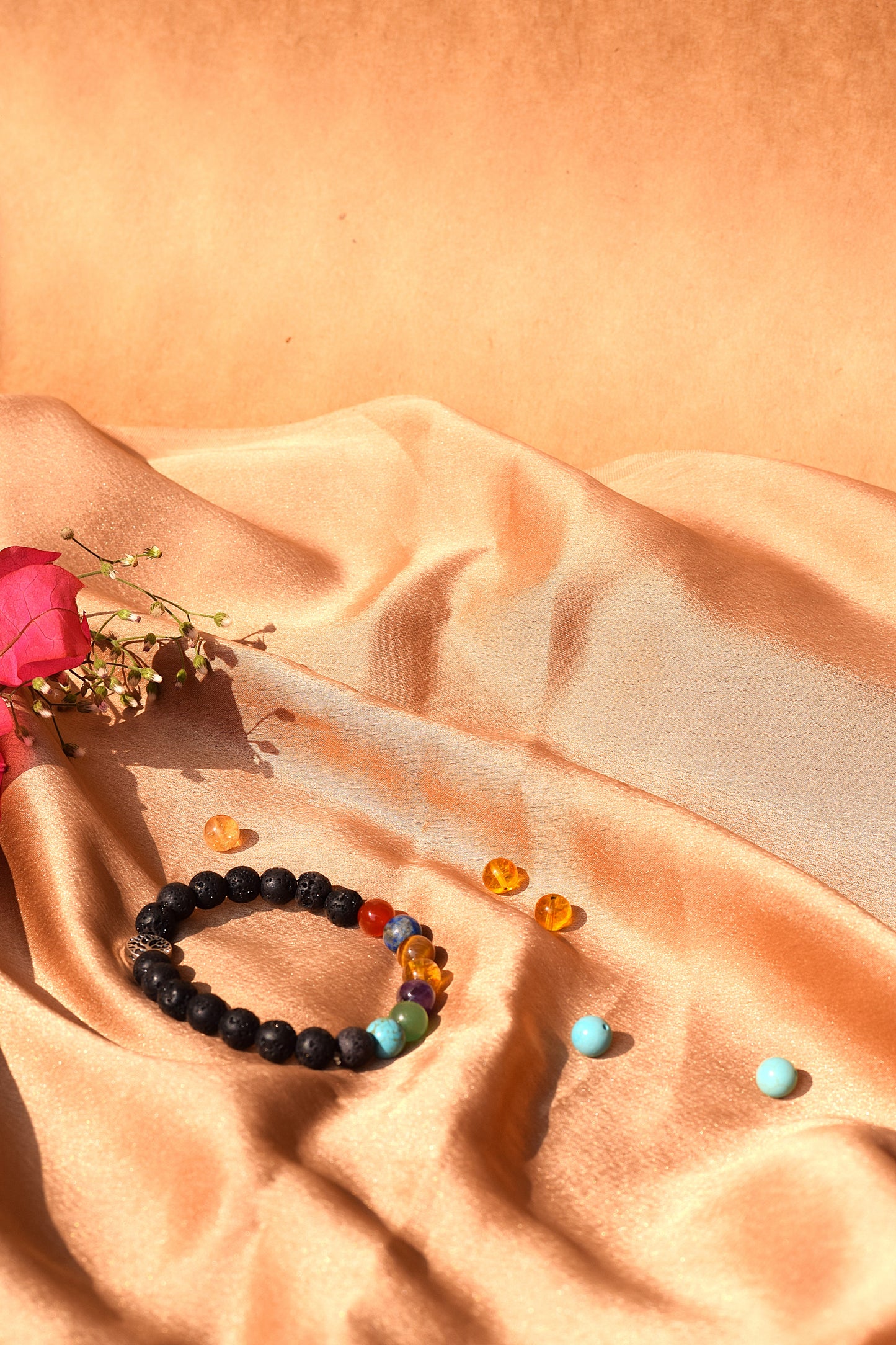 7 Chakra Lava Stone Bracelet | Balances Energy, Grounding & Spiritual Healing