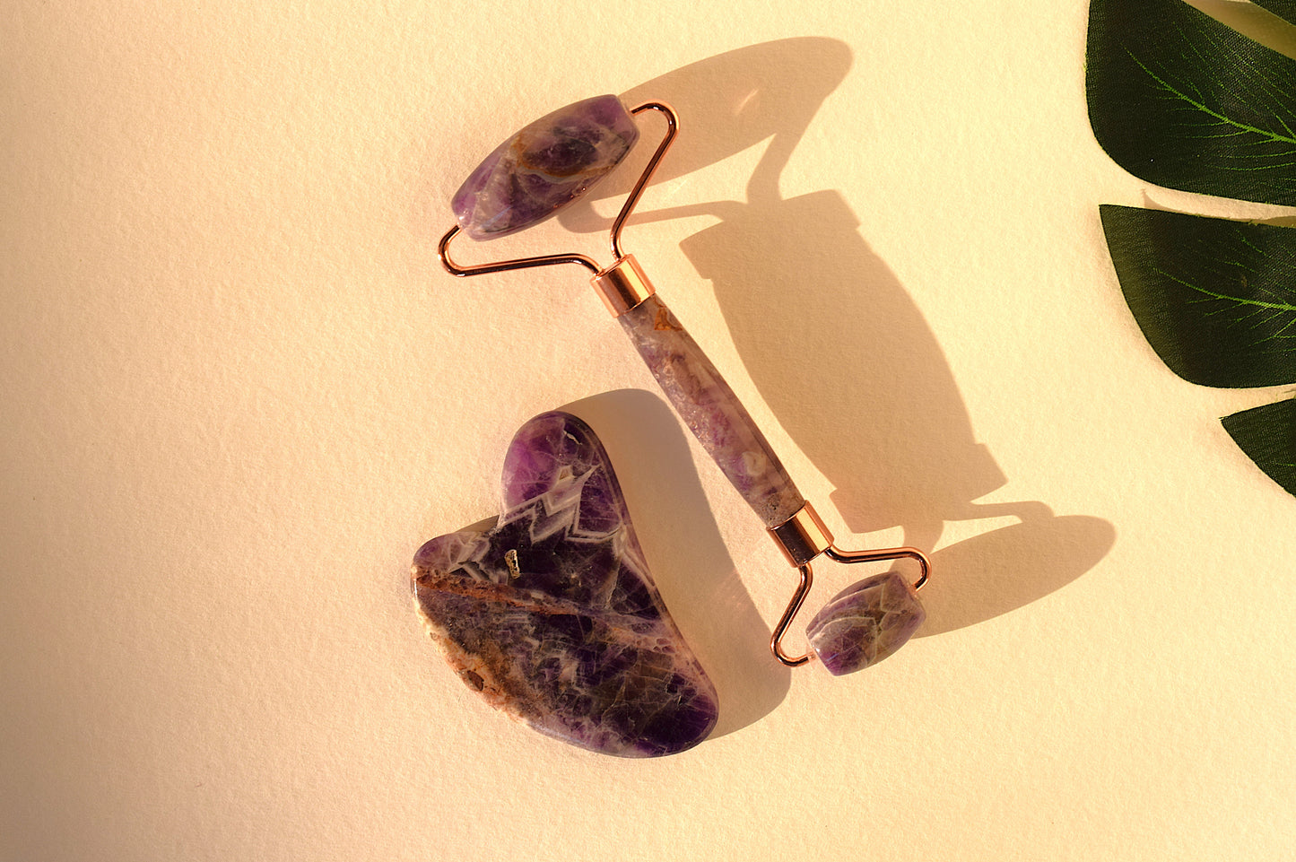 Amethyst Face Roller & Gua Sha Set | Calming, Anti-Aging & Glow Booster