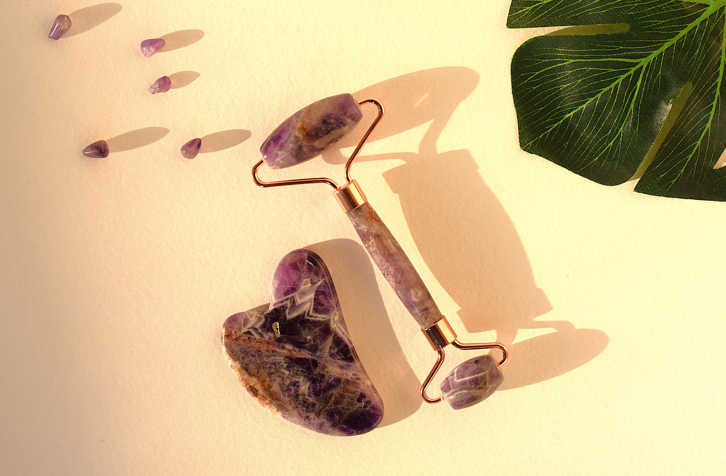 Amethyst Face Roller & Gua Sha Set | Calming, Anti-Aging & Glow Booster