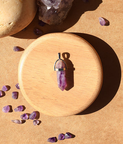 Amethyst Pencil Pendant | Stress Relief, Clarity & Inner Peace
