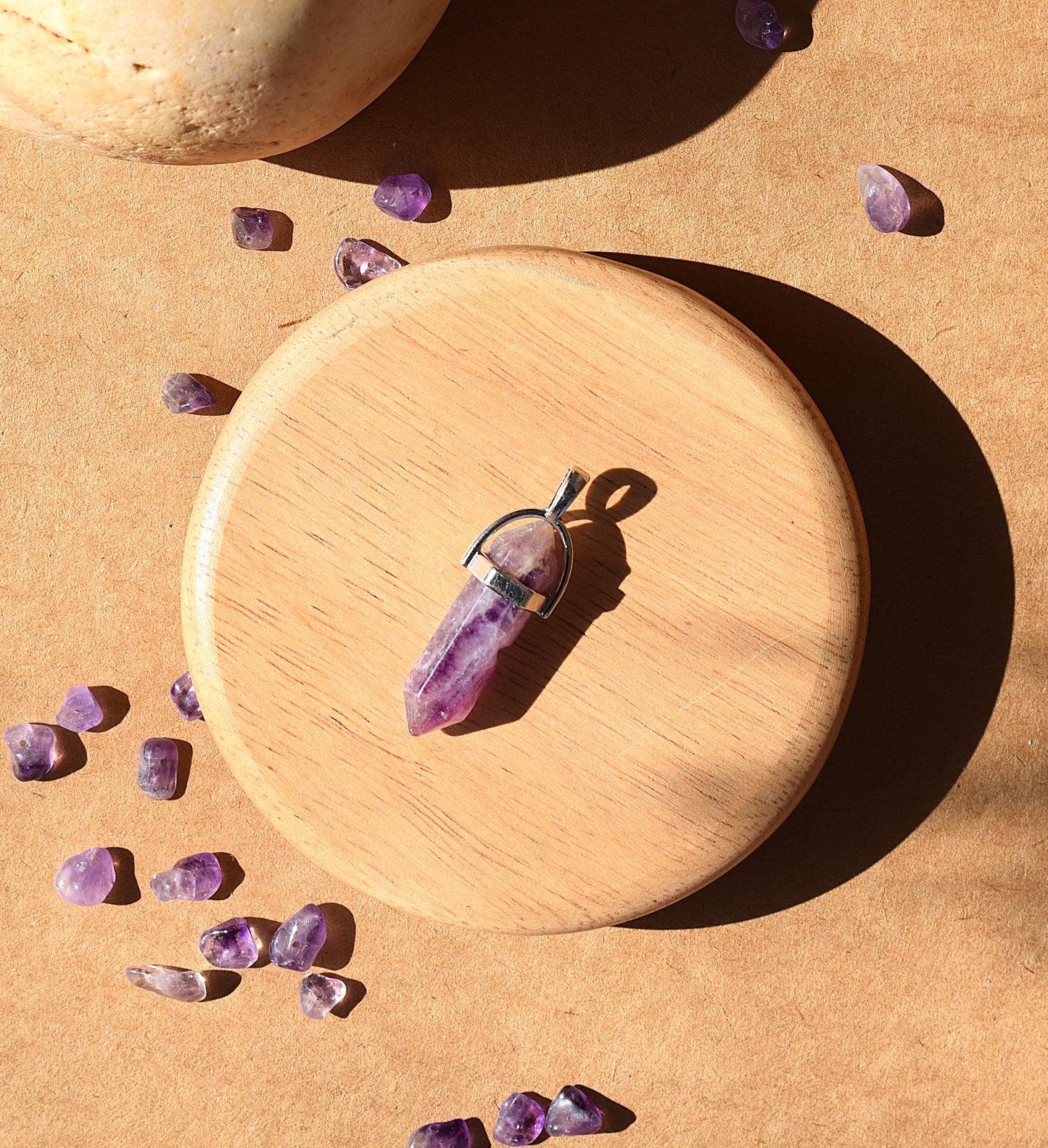 Amethyst Pencil Pendant | Stress Relief, Clarity & Inner Peace
