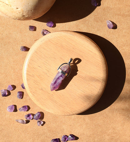 Amethyst Pencil Pendant | Stress Relief, Clarity & Inner Peace