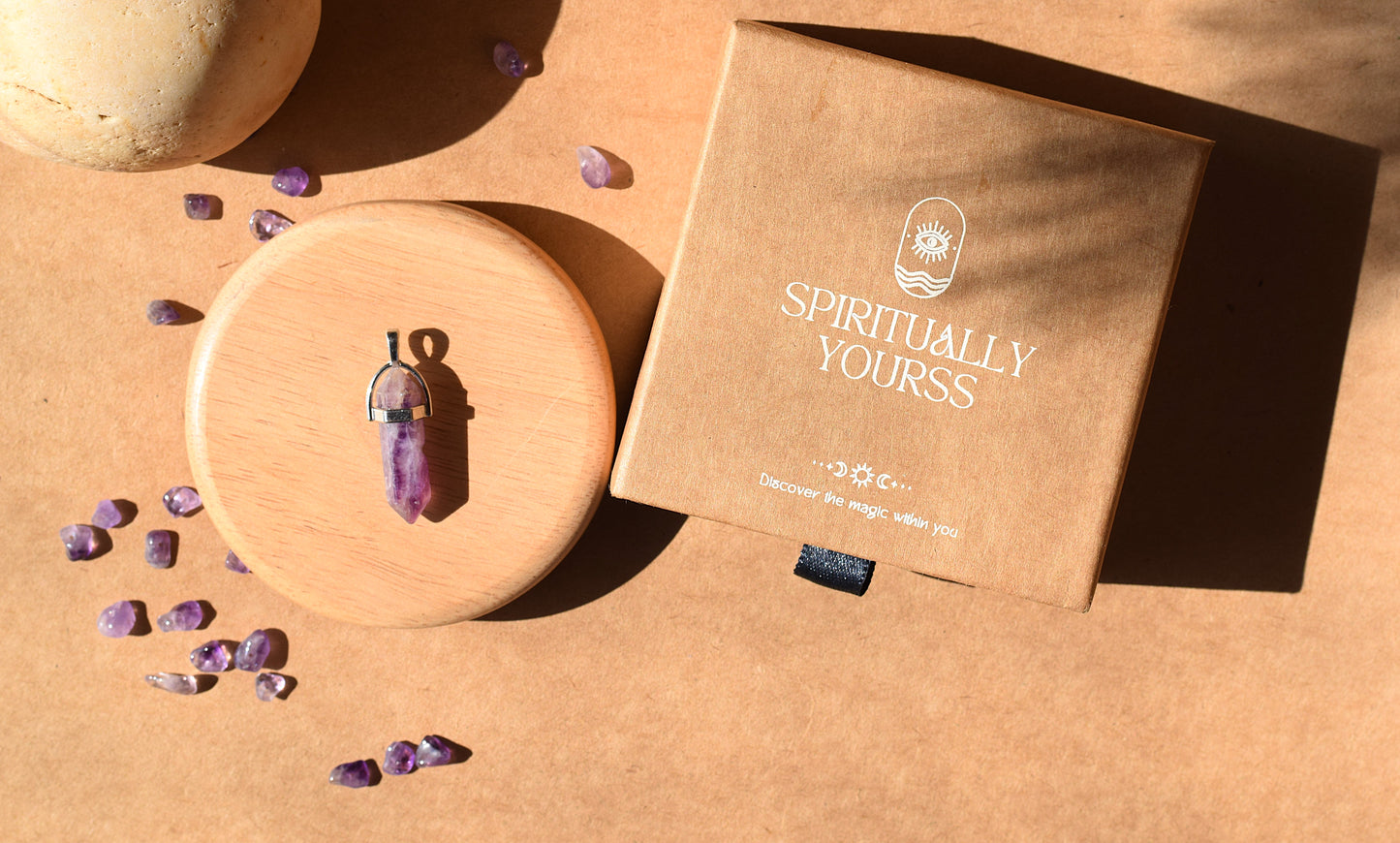 Amethyst Pencil Pendant | Stress Relief, Clarity & Inner Peace