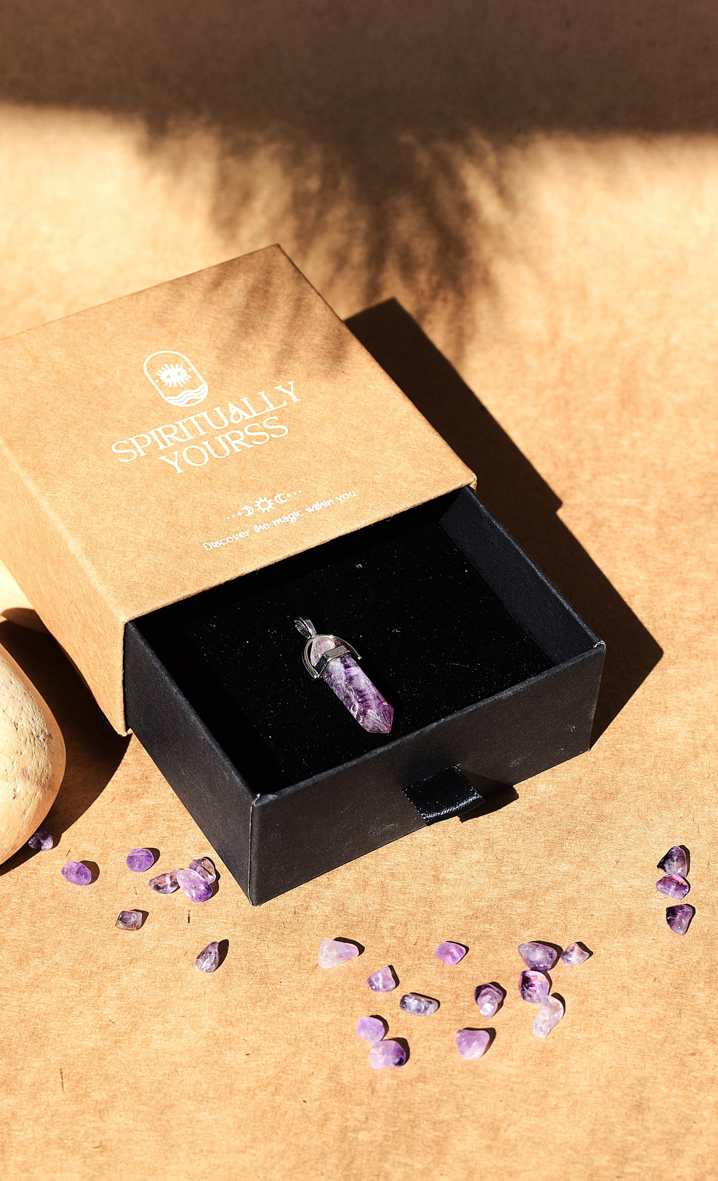 Amethyst Pencil Pendant | Stress Relief, Clarity & Inner Peace