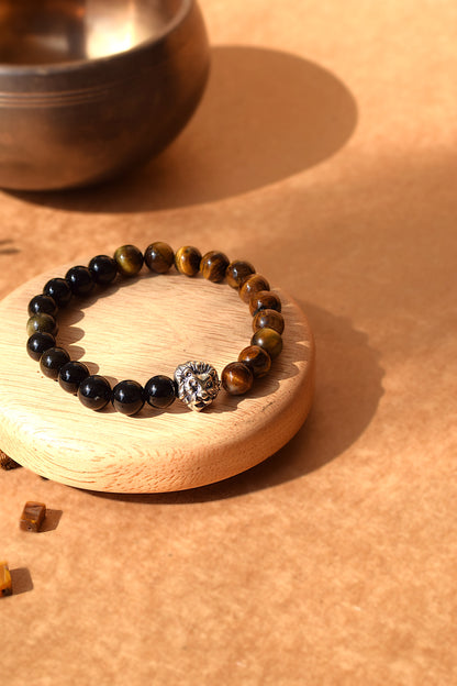 Black Obsidian & Tiger Eye Bracelet | Protection, Strength & Confidence