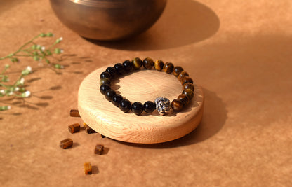 Black Obsidian & Tiger Eye Bracelet | Protection, Strength & Confidence