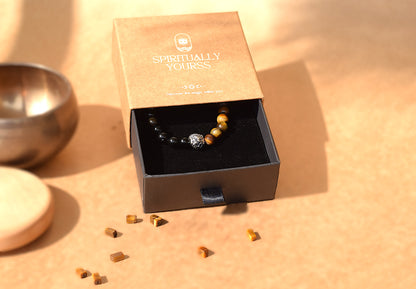 Black Obsidian & Tiger Eye Bracelet | Protection, Strength & Confidence
