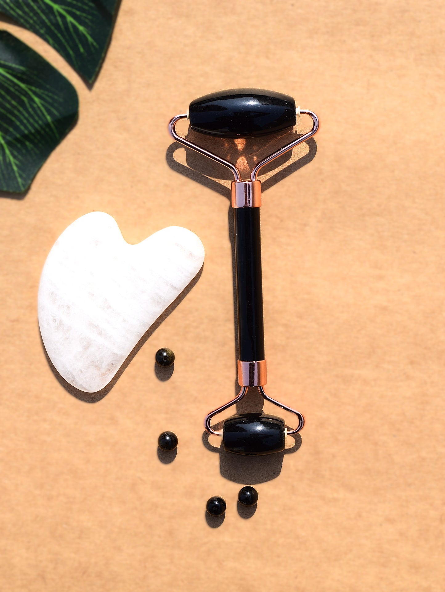 Black Obsidian Face Roller & Gua Sha Set | Deep Cleansing & Glow Boost