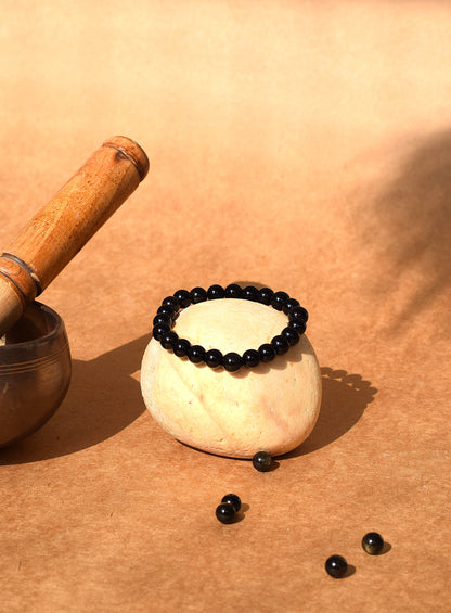 Black Obsidian Protection Bracelet | Shields Against Negative Energy & Evil Eye