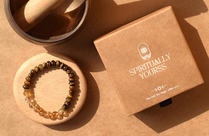 Citrine & Tiger Eye Bracelet | Strengthens Confidence, Focus & Prosperity