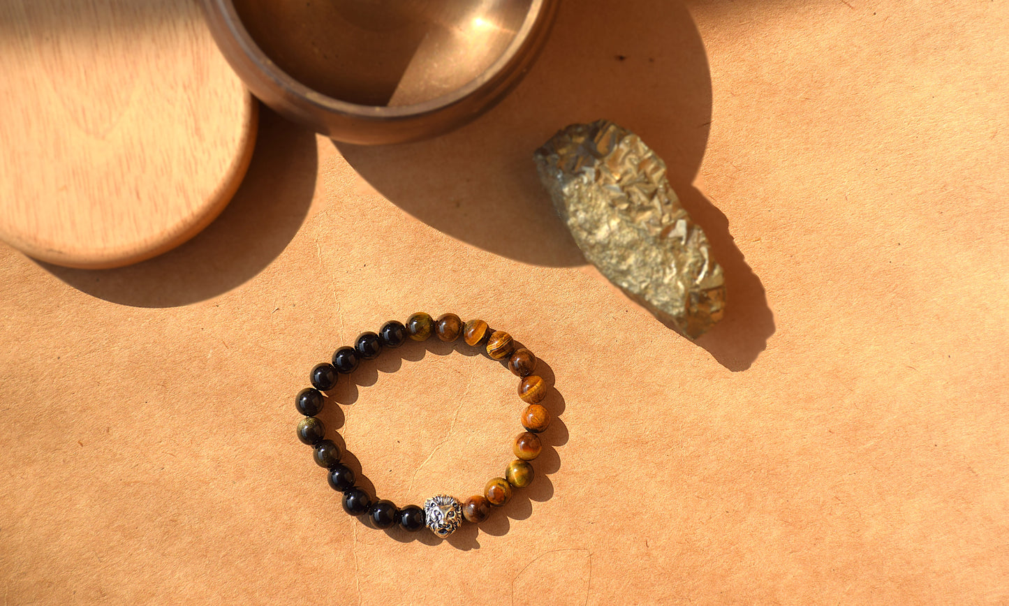 Black Obsidian & Tiger Eye Bracelet | Protection, Strength & Confidence