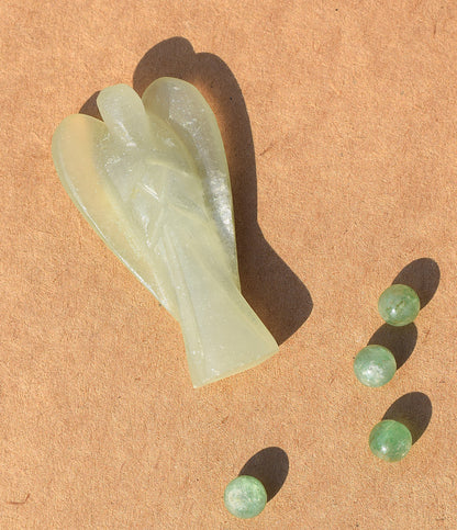 Green Aventurine Crystal Angel | Brings Wealth & Emotional Balance