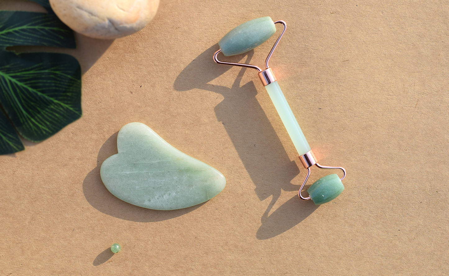 Green Aventurine Face Roller & Gua Sha Set | Hydration Boost & Stress Relief