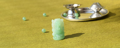 Green Aventurine Lord Ganesha Idol | Manifests Good Fortune & Prosperity
