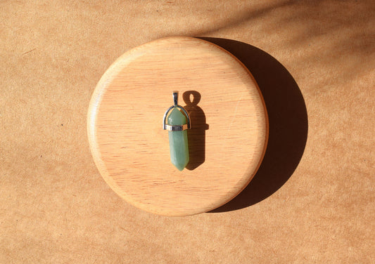 Green Aventurine Pencil Pendant | Luck, Prosperity & Abundance