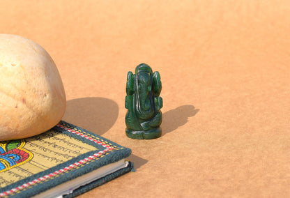 Green Jade Lord Ganesh Idol | Attracts Luck & Abundance