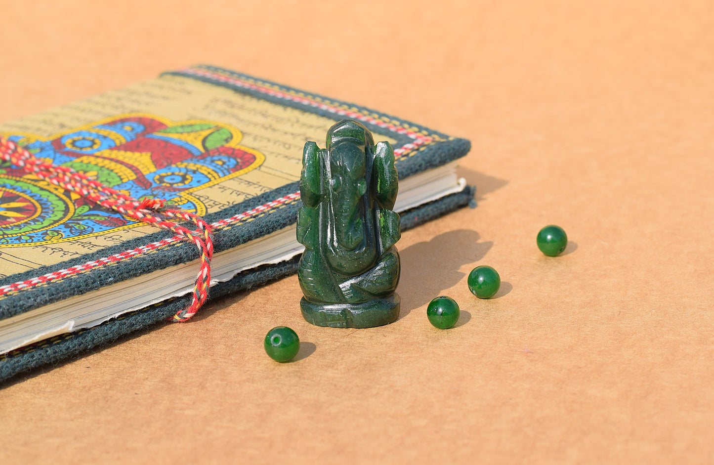 Green Jade Lord Ganesh Idol | Attracts Luck & Abundance