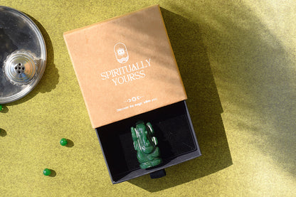 Green Jade Lord Ganesh Idol | Attracts Luck & Abundance