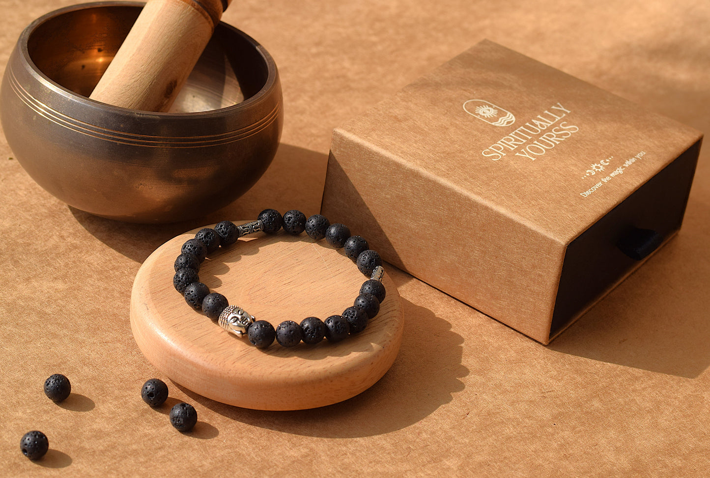 Lava Stone Buddha Bracelet | Strength, Stability & Spiritual Grounding