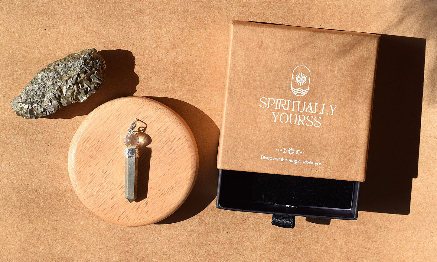 Pyrite Pencil Pendant | Wealth, Success & Manifestation