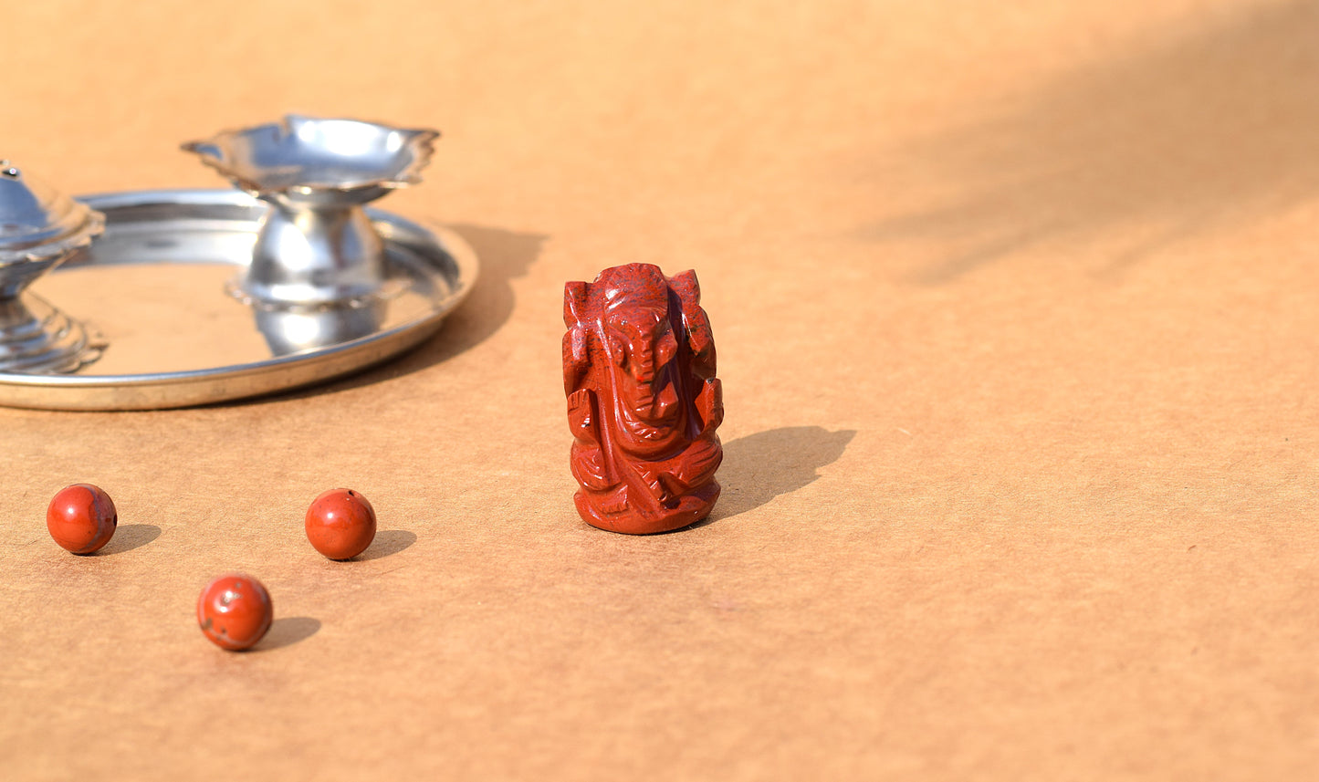 Red Jasper Lord Ganesh Idol | Strength, Stability & Grounding Energy