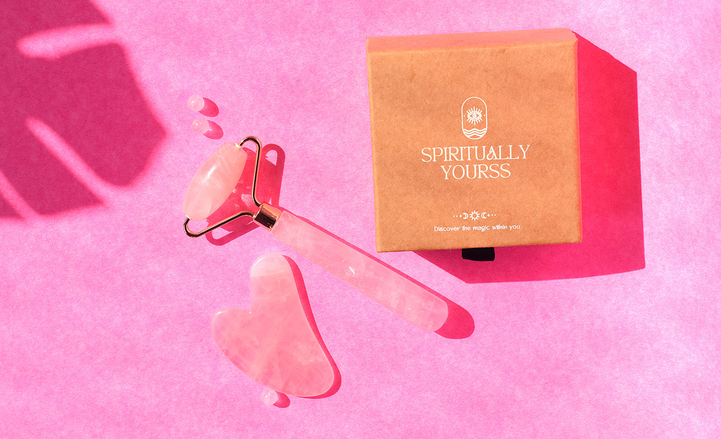 Rose Quartz Face Roller & Gua Sha Set | Skin Tightening & Glow