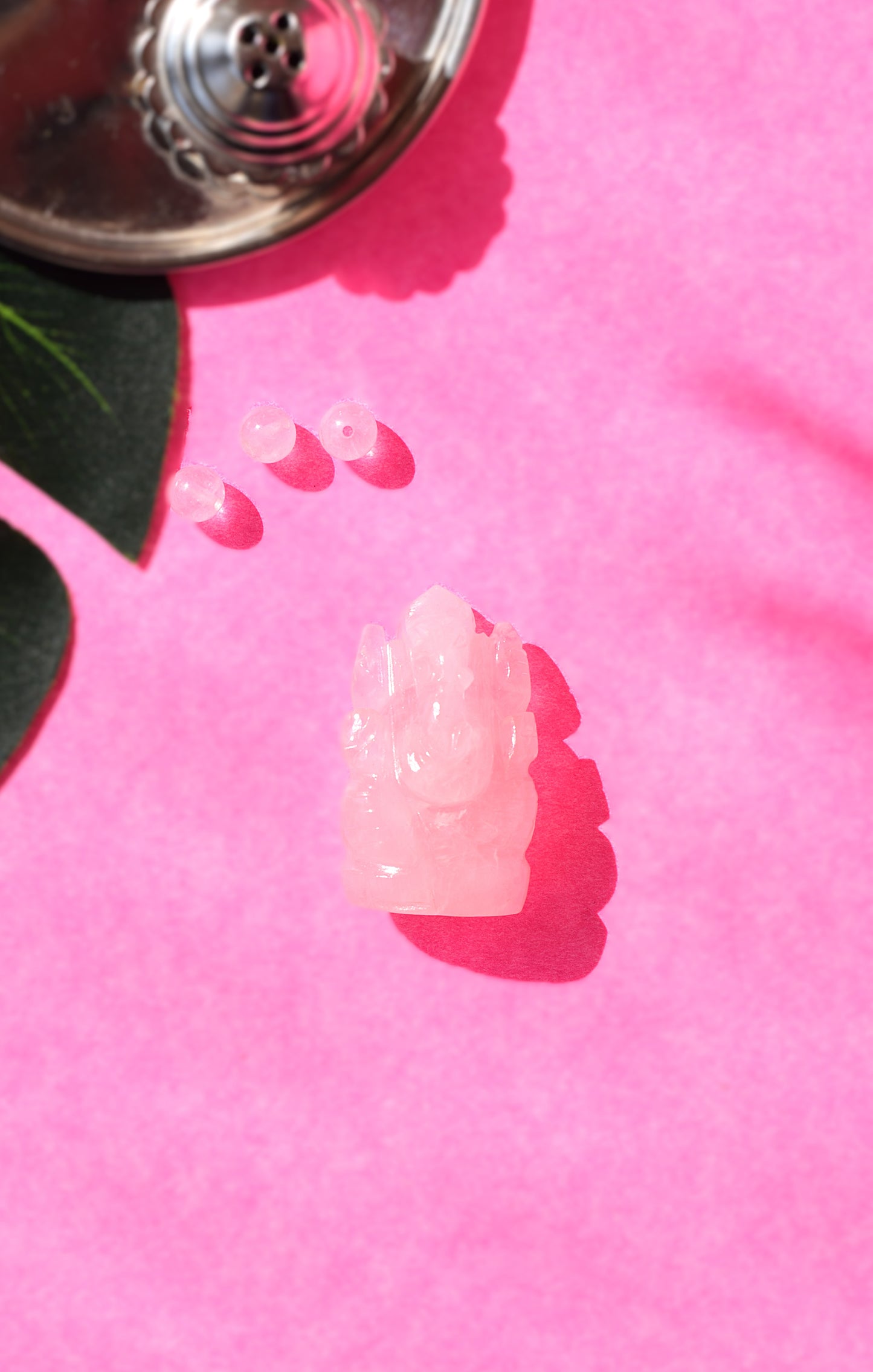 Rose Quartz Lord Ganesha Idol | Enhances Love & Harmony