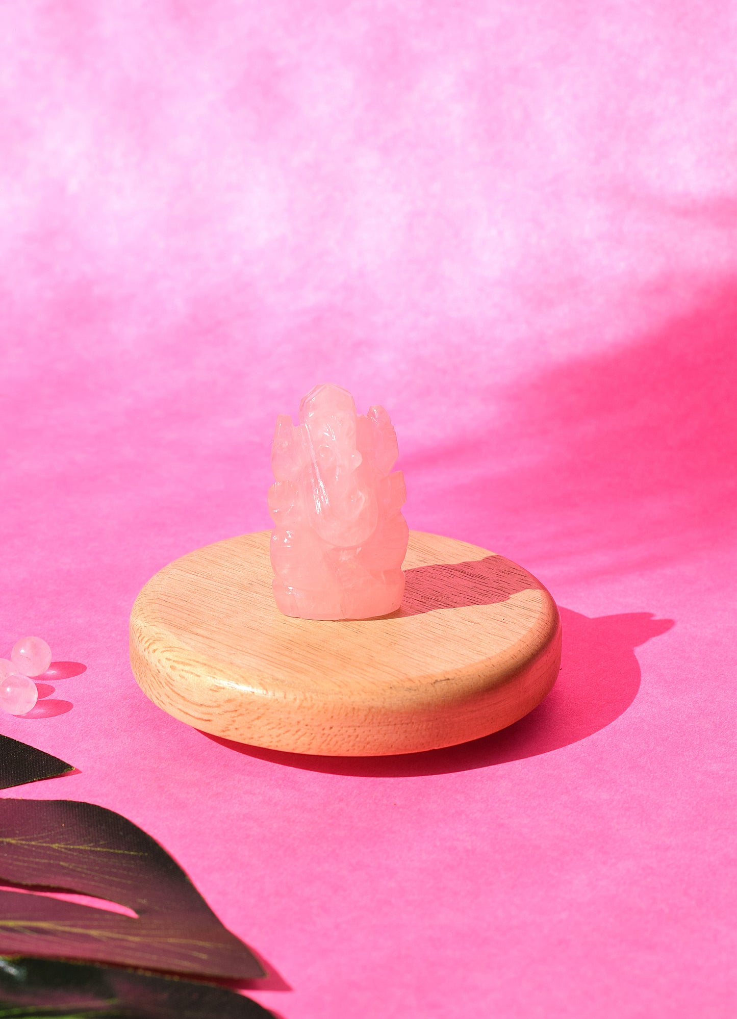 Rose Quartz Lord Ganesha Idol | Enhances Love & Harmony