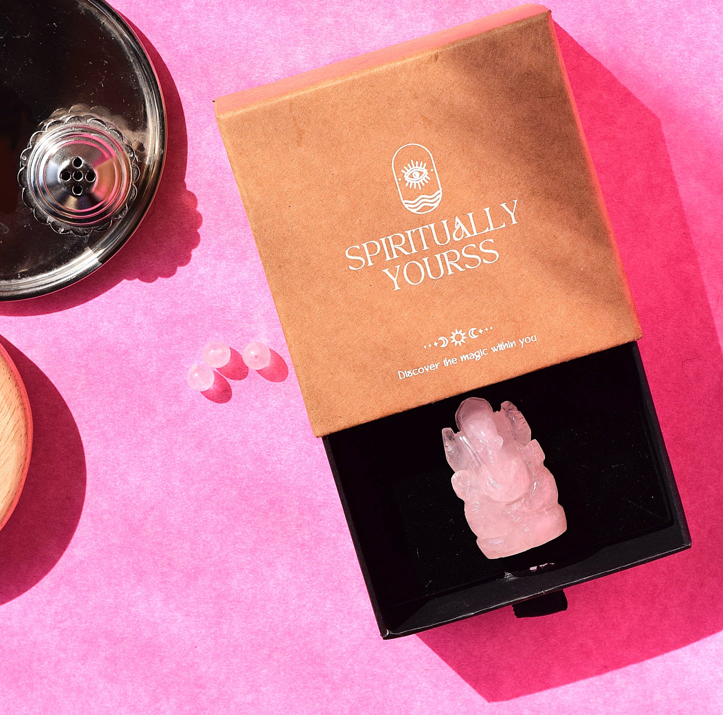 Rose Quartz Lord Ganesha Idol | Enhances Love & Harmony
