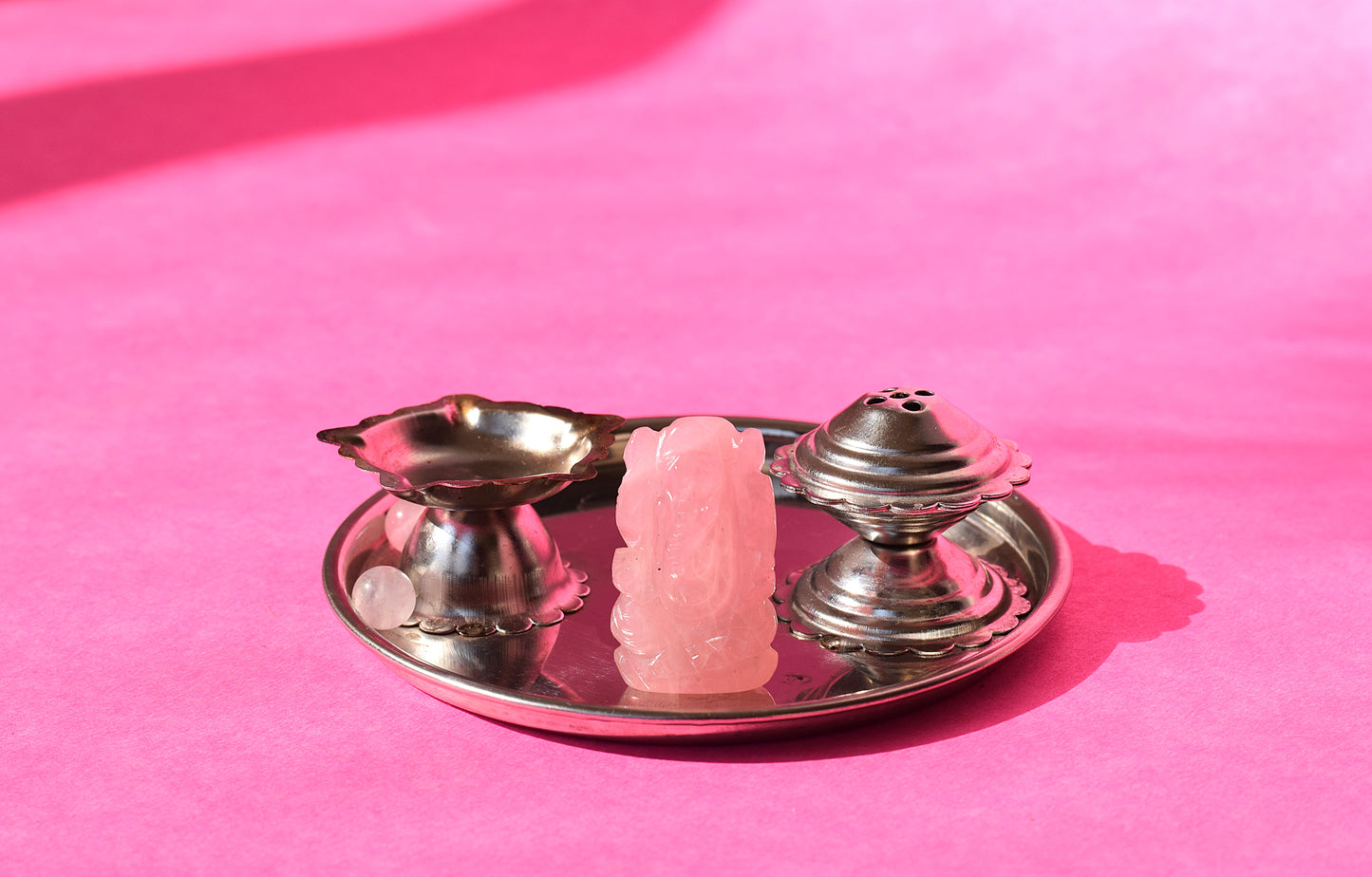 Rose Quartz Lord Ganesha Idol | Enhances Love & Harmony