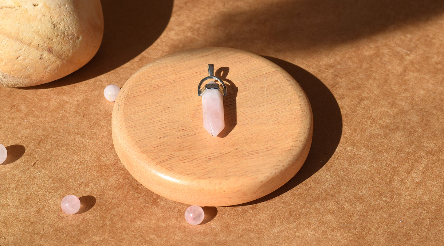 Rose Quartz Pencil Pendant | Love, Healing & Positive Energy