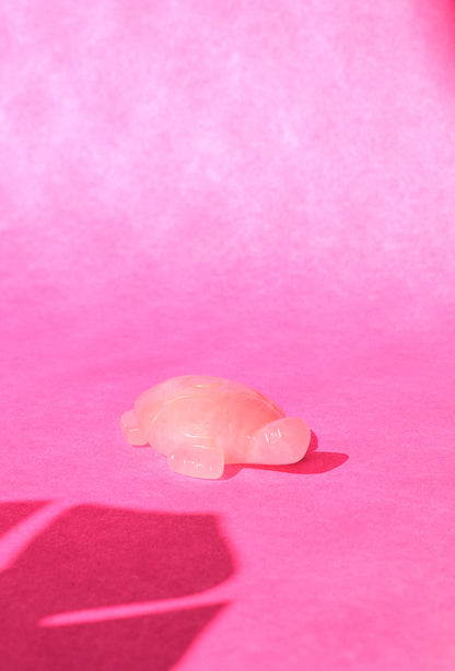 Rose Quartz Crystal Turtle | Symbol of Love, Peace & Longevity