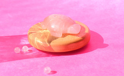 Rose Quartz Crystal Turtle | Symbol of Love, Peace & Longevity