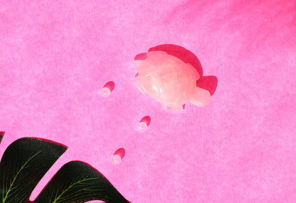 Rose Quartz Crystal Turtle | Symbol of Love, Peace & Longevity